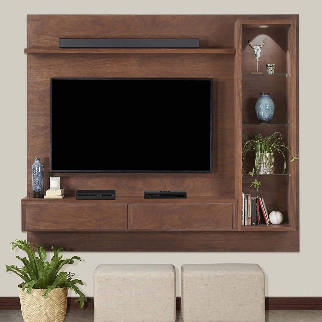 Umhlanga - Floating TV Stand - 2 Drawers Mahogany