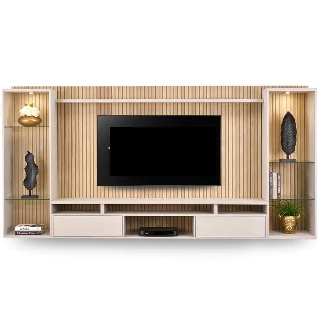St Francis - 3Pce Floating TV Stand - Cotton Stucco