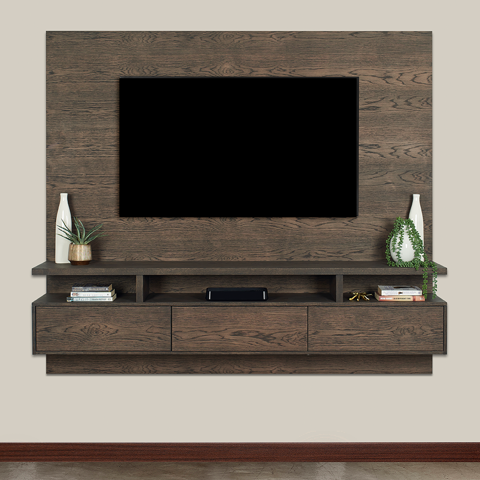 Clifton 350 - Floating TV Stand - Dark Brown