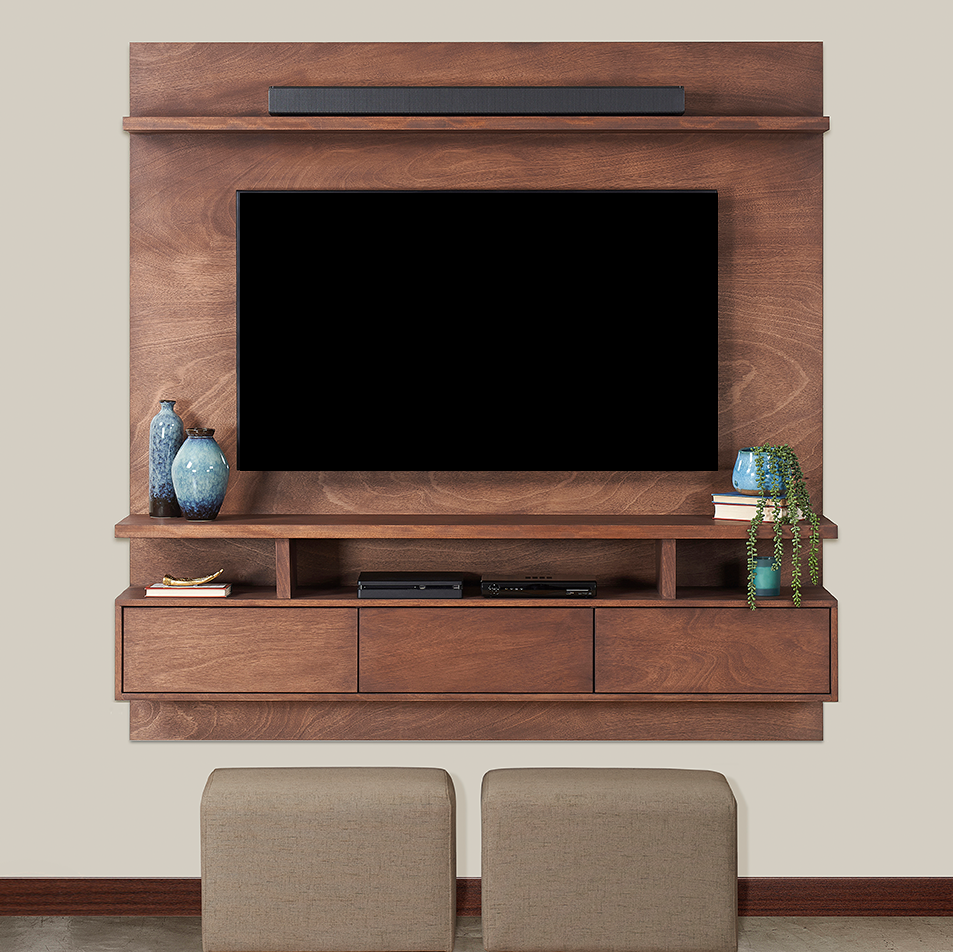 Clifton 200 - Floating TV Stand - Mahogany