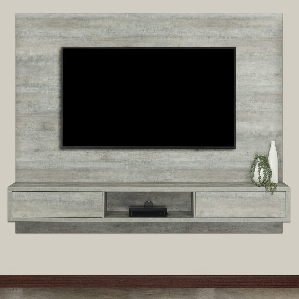 Wedge - Floating Television Stand - Leatherwood
