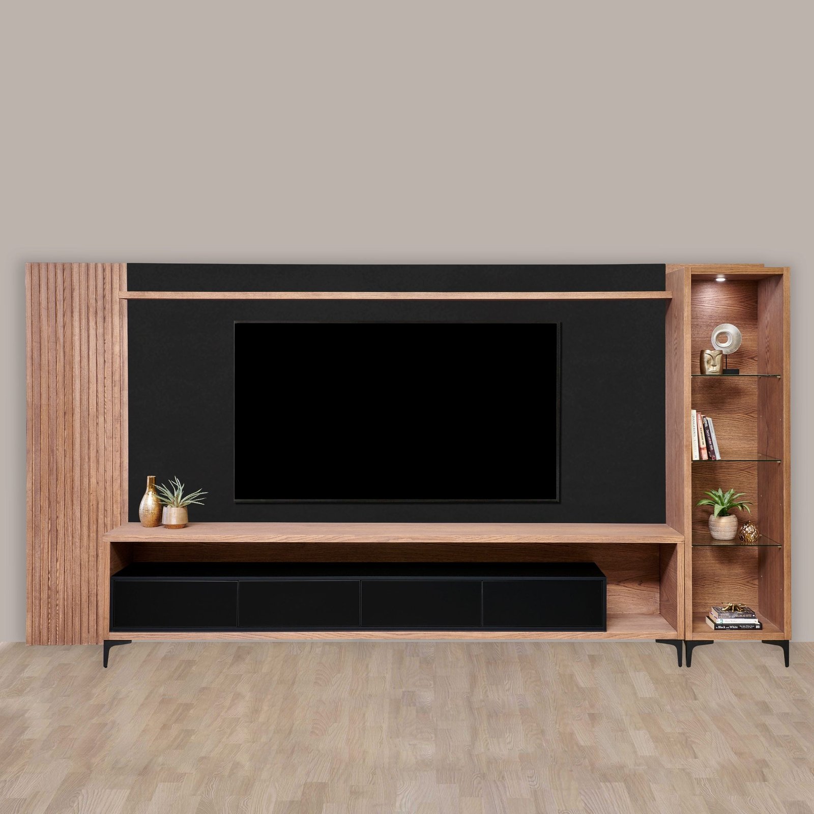 Ushaka 08 - Modern TV Stand & Backboard - Mahogany