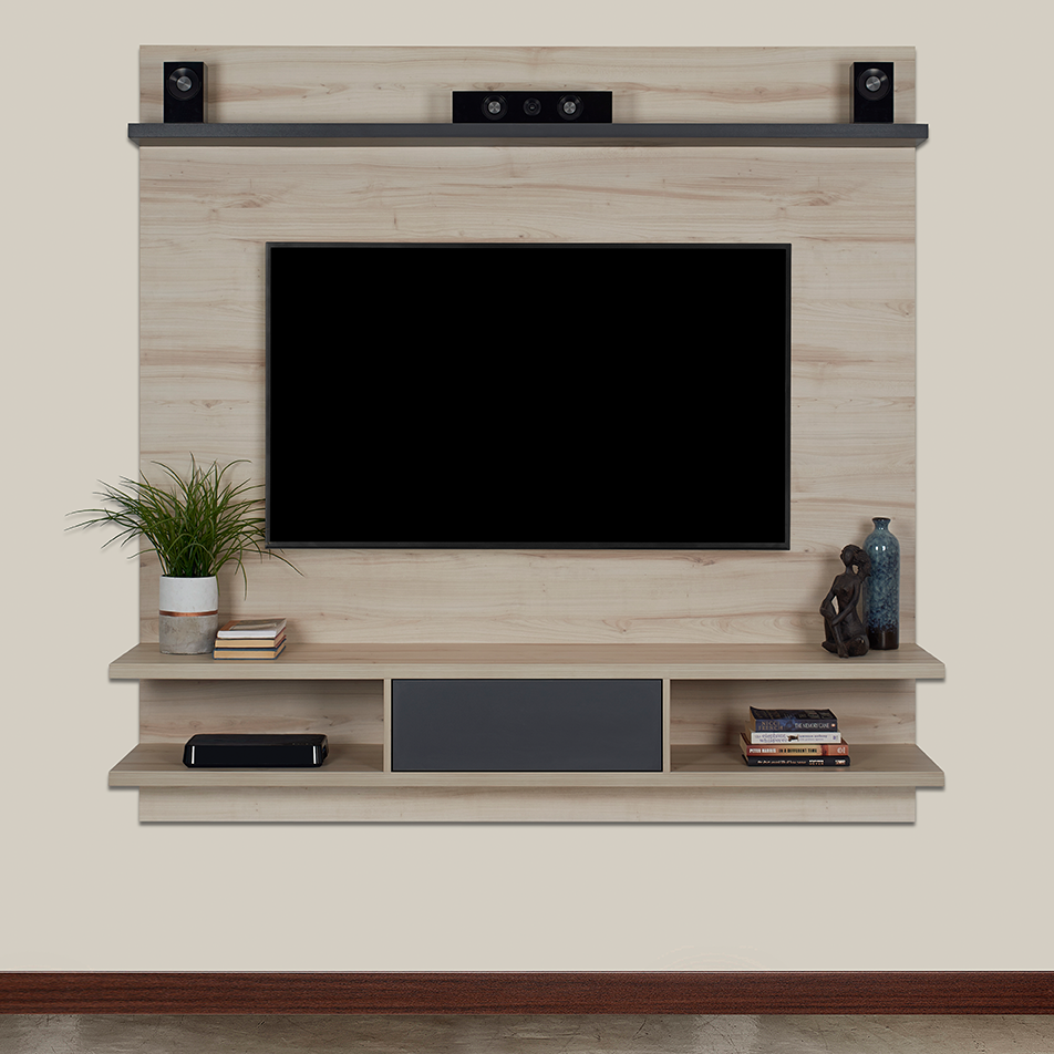 Strand - TV Stand with Shelves - Arden & Storm Grey