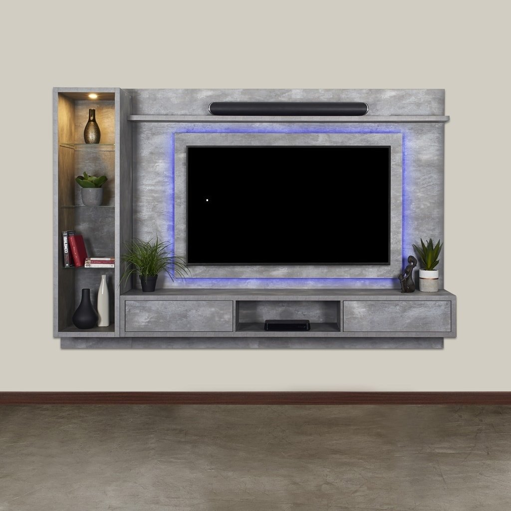 Zinkwazi - 2 Pce TV Wall Unit - Urban Steel