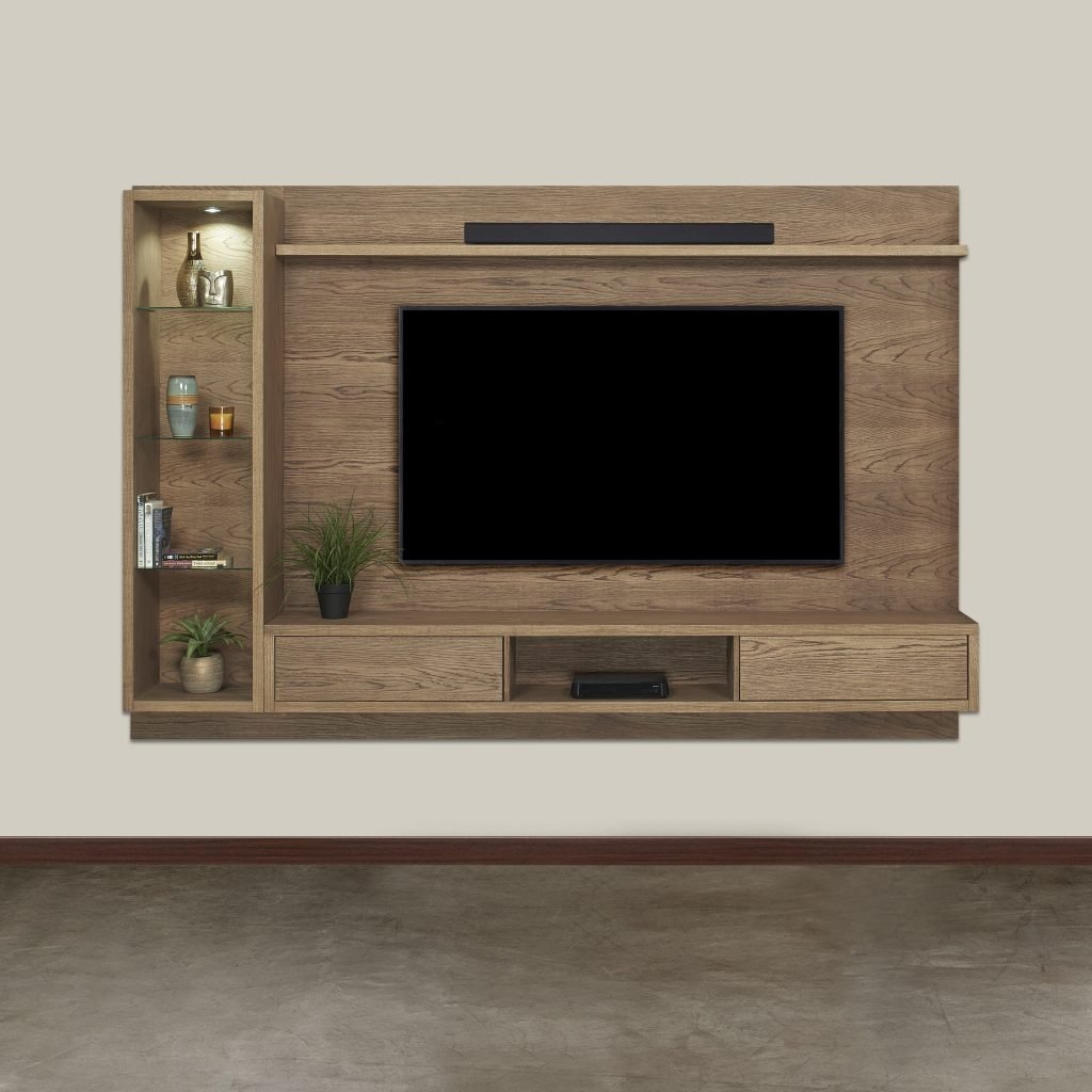 Zinkwazi - 2 Pce TV Wall Unit - Mahogany